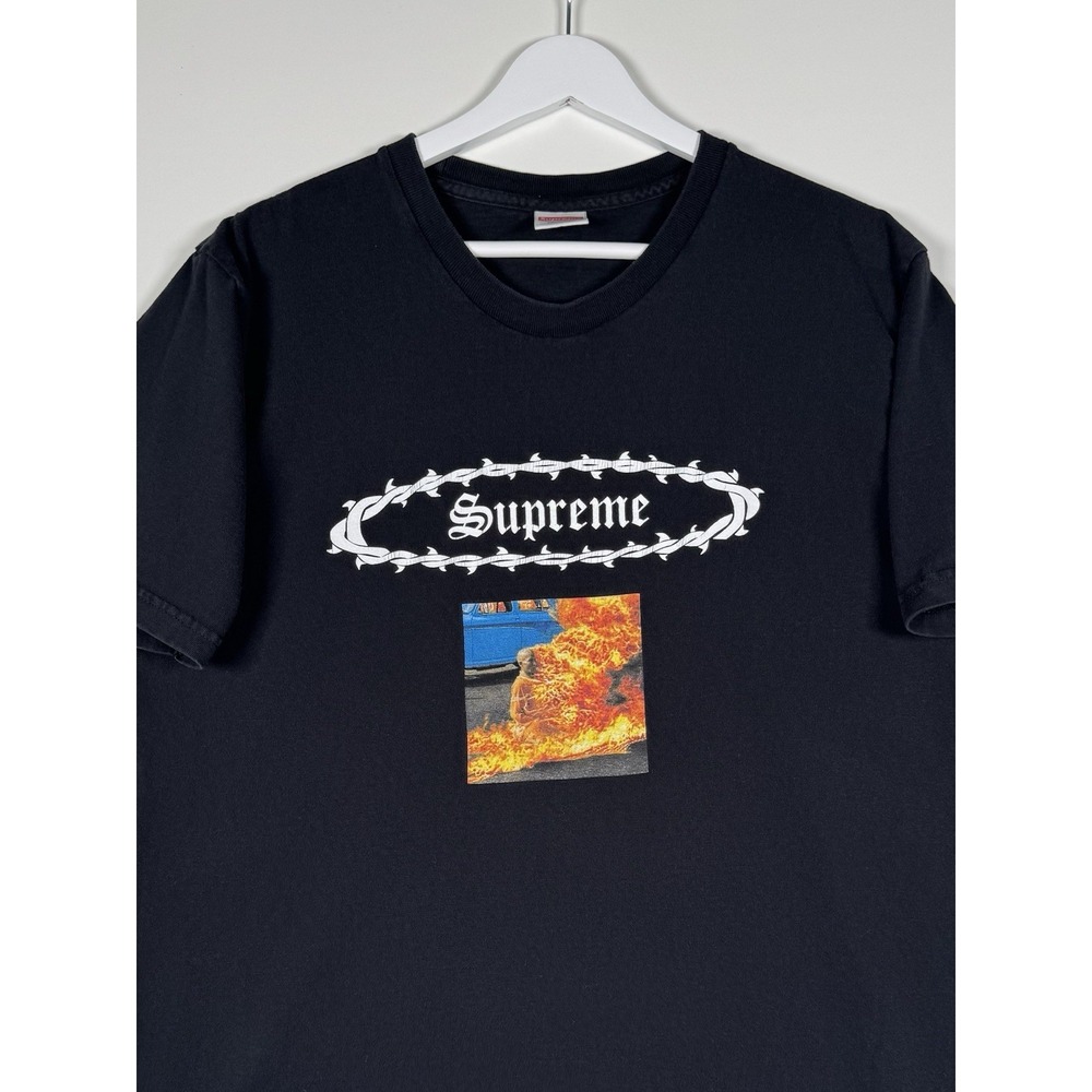* Supreme Eternal Tee Man On Fire Shirt Black Size Large - Authentic - Picture 3 of 9